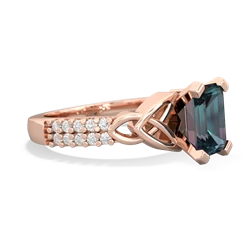 Alexandrite Celtic Knot 8X6 Emerald-Cut Engagement 14K Rose Gold ring R26448EM