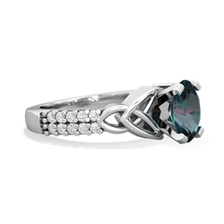 Alexandrite Celtic Knot 8X6 Oval Engagement 14K White Gold ring R26448VL