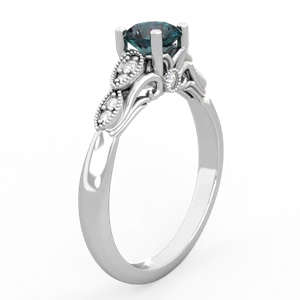 Alexandrite Antique Elegance 14K White Gold ring R3100