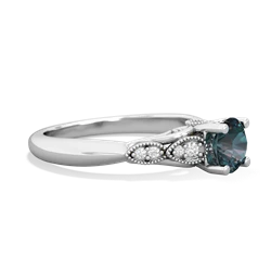 alexandrite milgrain rings