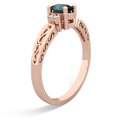 Alexandrite Filligree Scroll Oval 14K Rose Gold ring R0812