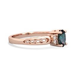 Alexandrite Filligree Scroll Oval 14K Rose Gold ring R0812