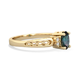 Alexandrite Filligree Scroll Oval 14K Yellow Gold ring R0812