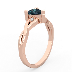 Alexandrite Trillion Twist 14K Rose Gold ring R2104