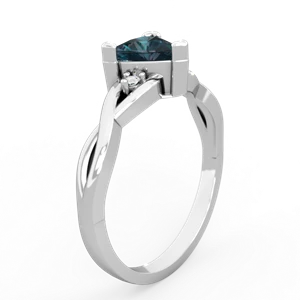 Alexandrite Trillion Twist 14K White Gold ring R2104