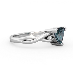 Alexandrite Trillion Twist 14K White Gold ring R2104