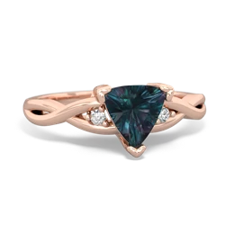 Alexandrite Trillion Twist 14K Rose Gold ring R2104