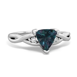 Alexandrite Trillion Twist 14K White Gold ring R2104