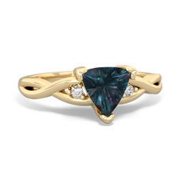 Alexandrite Trillion Twist 14K Yellow Gold ring R2104