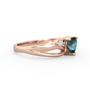 Alexandrite Split Band Swirl 14K Rose Gold ring R2130