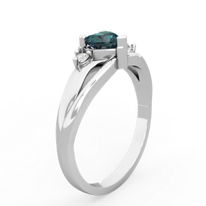 Alexandrite Split Band Swirl 14K White Gold ring R2130