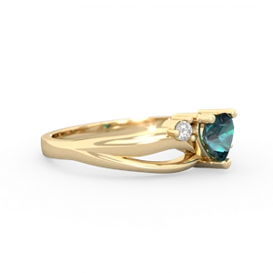 Alexandrite Split Band Swirl 14K Yellow Gold ring R2130