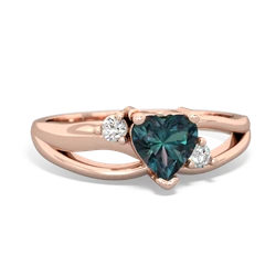 Alexandrite Split Band Swirl 14K Rose Gold ring R2130