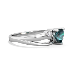 Alexandrite Split Band Swirl 14K White Gold ring R2130