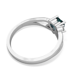 Alexandrite Split Band Swirl 14K White Gold ring R2130