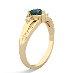 Alexandrite Split Band Swirl 14K Yellow Gold ring R2130