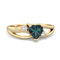 Alexandrite Split Band Swirl 14K Yellow Gold ring R2130