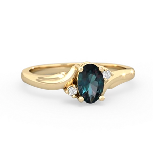 Alexandrite Elegant Swirl 14K Yellow Gold ring R2173
