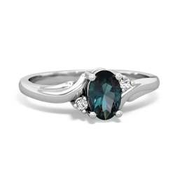 Alexandrite Elegant Swirl 14K White Gold ring R2173