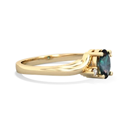 Alexandrite Elegant Swirl 14K Yellow Gold ring R2173