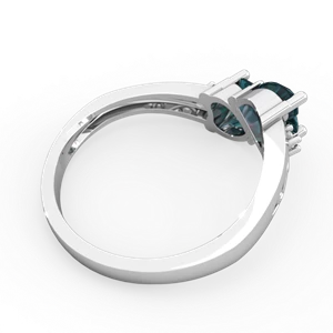 Alexandrite Snuggling Hearts 14K White Gold ring R2178