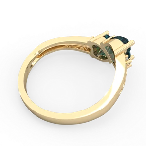 Alexandrite Snuggling Hearts 14K Yellow Gold ring R2178