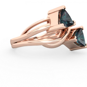 Alexandrite Split Band Swirl 14K Rose Gold ring R2341