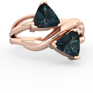 Alexandrite Split Band Swirl 14K Rose Gold ring R2341