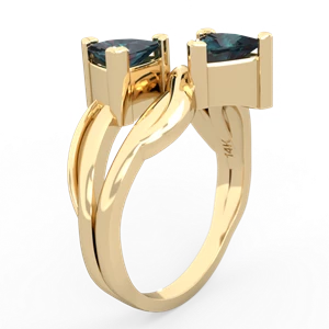 Alexandrite Split Band Swirl 14K Yellow Gold ring R2341