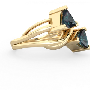 Alexandrite Split Band Swirl 14K Yellow Gold ring R2341