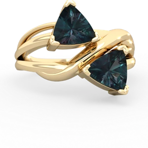Alexandrite Split Band Swirl 14K Yellow Gold ring R2341