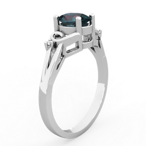 Alexandrite Swirls 14K White Gold ring R2347