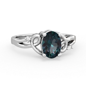 Alexandrite Swirls 14K White Gold ring R2347