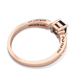 Alexandrite Filligree Scroll Square 14K Rose Gold ring R2430