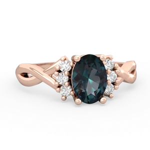 Alexandrite Victorian Twist 14K Rose Gold ring R2497