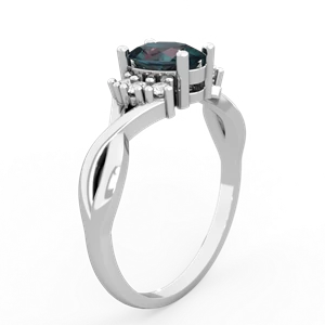 Alexandrite Victorian Twist 14K White Gold ring R2497
