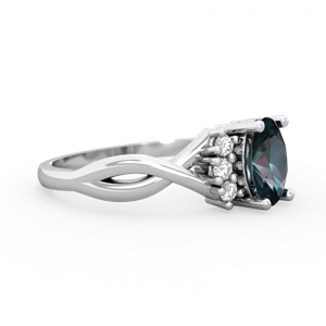 Alexandrite Victorian Twist 14K White Gold ring R2497