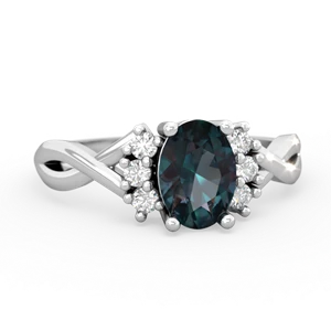 Alexandrite Victorian Twist 14K White Gold ring R2497