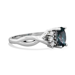 Alexandrite Victorian Twist 14K White Gold ring R2497