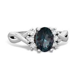 Alexandrite Victorian Twist 14K White Gold ring R2497