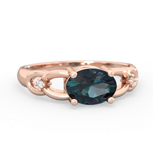 Alexandrite Links 14K Rose Gold ring R4032