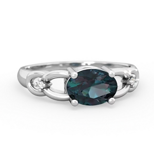 Alexandrite Links 14K White Gold ring R4032