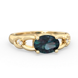 Alexandrite Links 14K Yellow Gold ring R4032