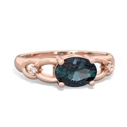 Alexandrite Links 14K Rose Gold ring R4032