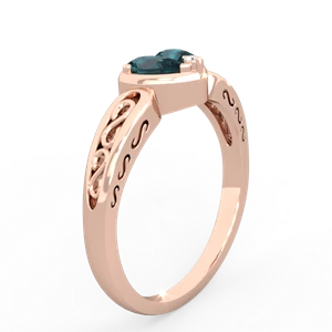 Alexandrite Filligree 'One Heart' 14K Rose Gold ring R5070