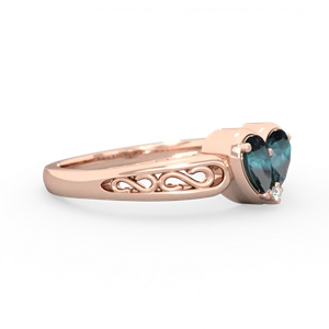 Alexandrite Filligree 'One Heart' 14K Rose Gold ring R5070