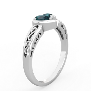 Alexandrite Filligree 'One Heart' 14K White Gold ring R5070