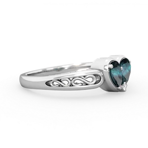 Alexandrite Filligree 'One Heart' 14K White Gold ring R5070