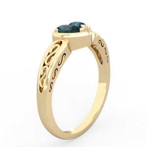 Alexandrite Filligree 'One Heart' 14K Yellow Gold ring R5070