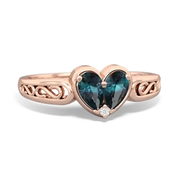 Alexandrite Filligree 'One Heart' 14K Rose Gold ring R5070